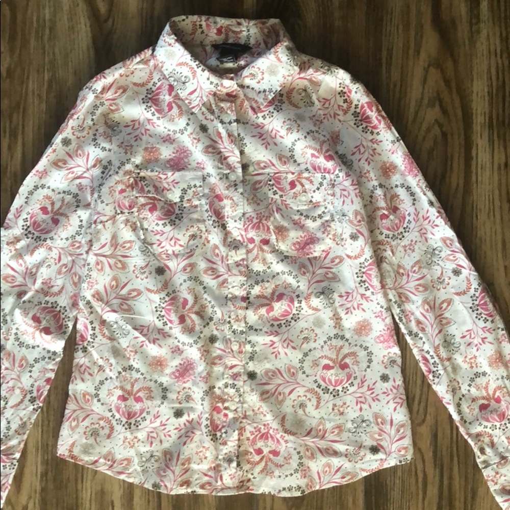 Moda International Print Button Down Shirt